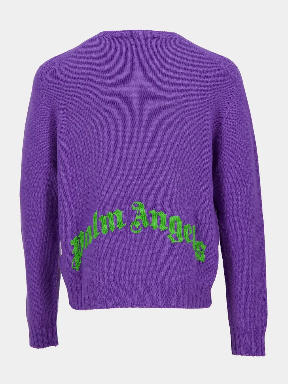 Purple Wool Crew Neck Sweater