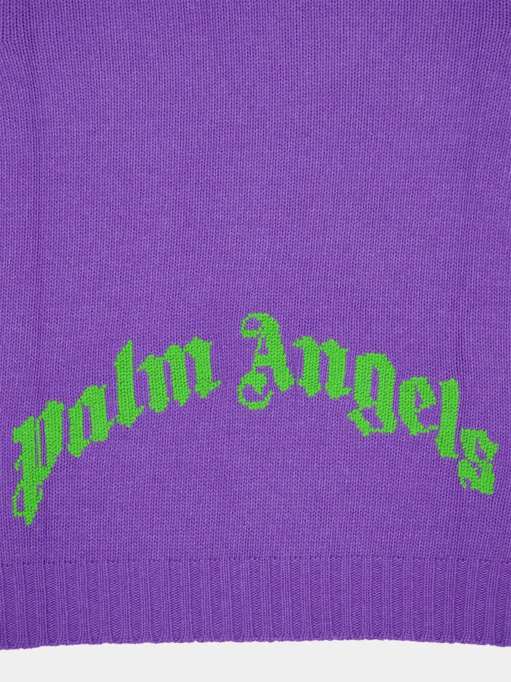 Purple Wool Crew Neck Sweater