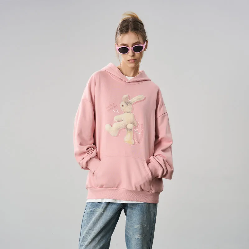 Rabbit Peluche Printed Hoodie