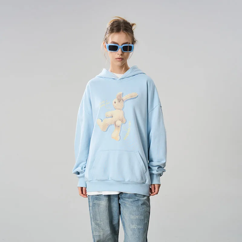 Rabbit Peluche Printed Hoodie