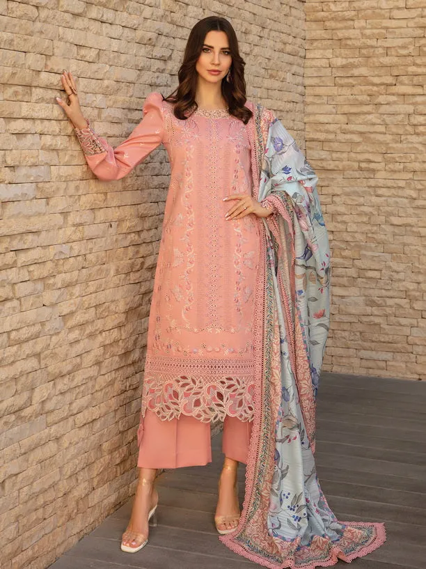 Rang Rasiya Carnation Embroidered Lawn Unstitched 3Pc Suit D-01 Bella