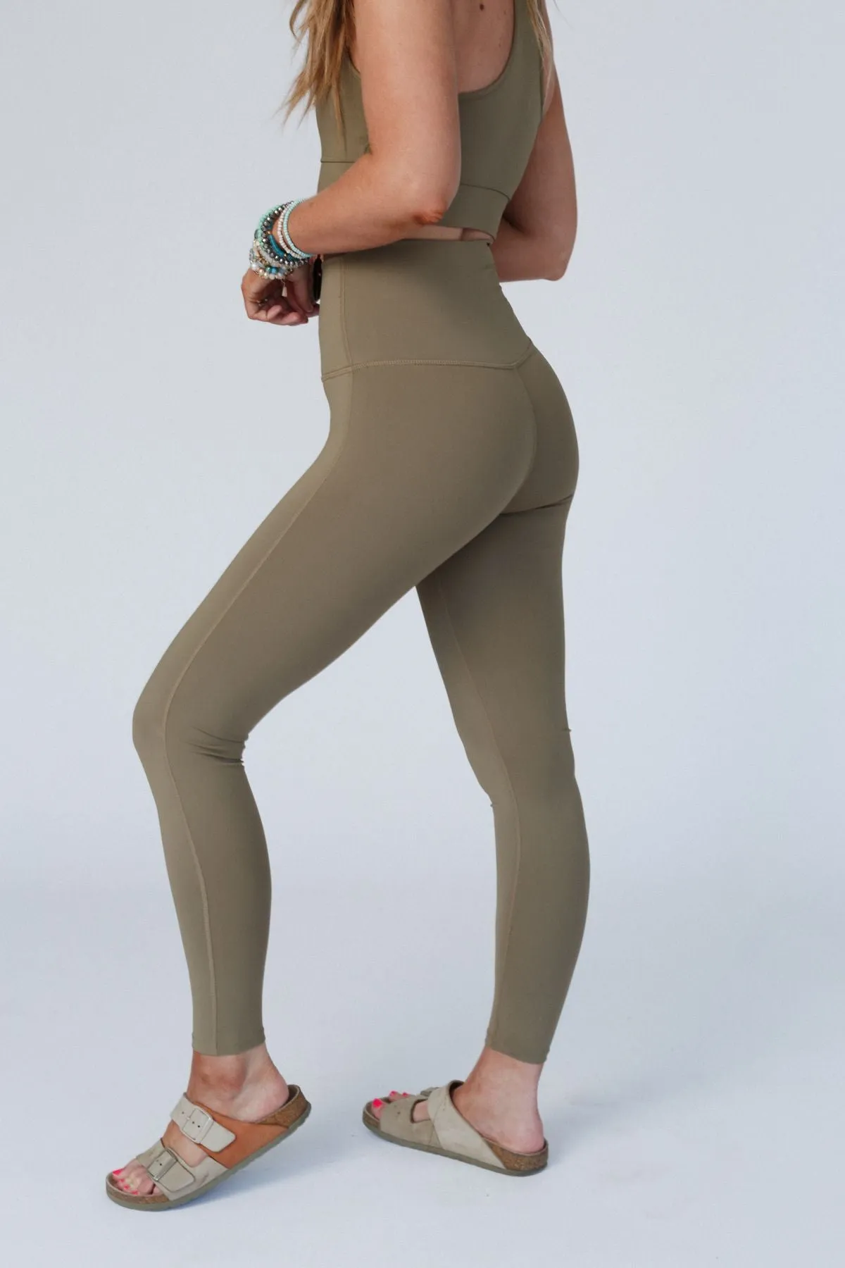 Ready Or Not Legging + Bra Set - Khaki