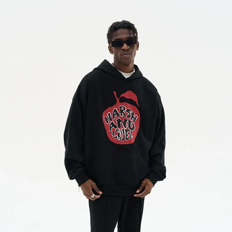 Red Apple Logo Printed Hoodie