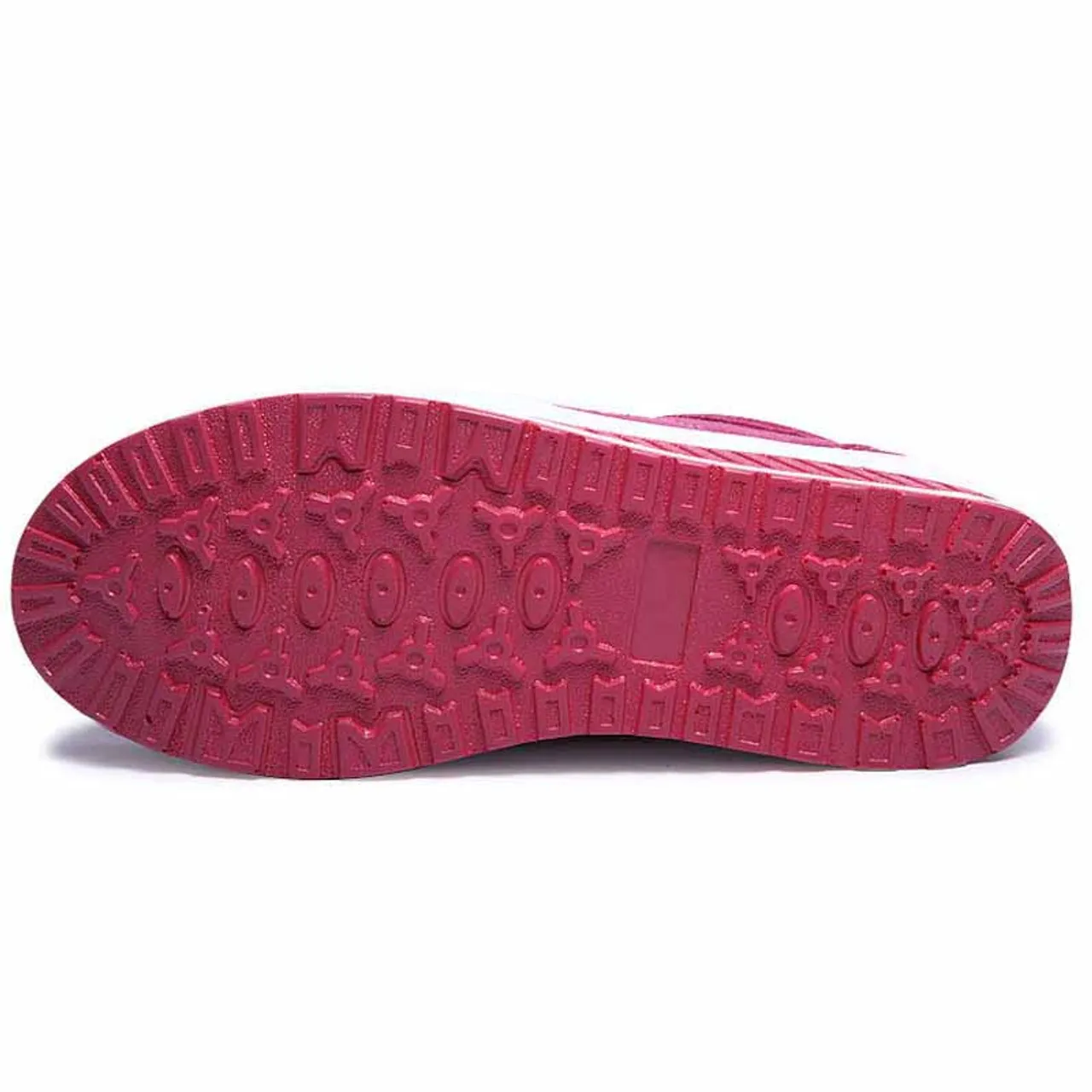 Rose red suede leather rocker bottom shoe sneaker