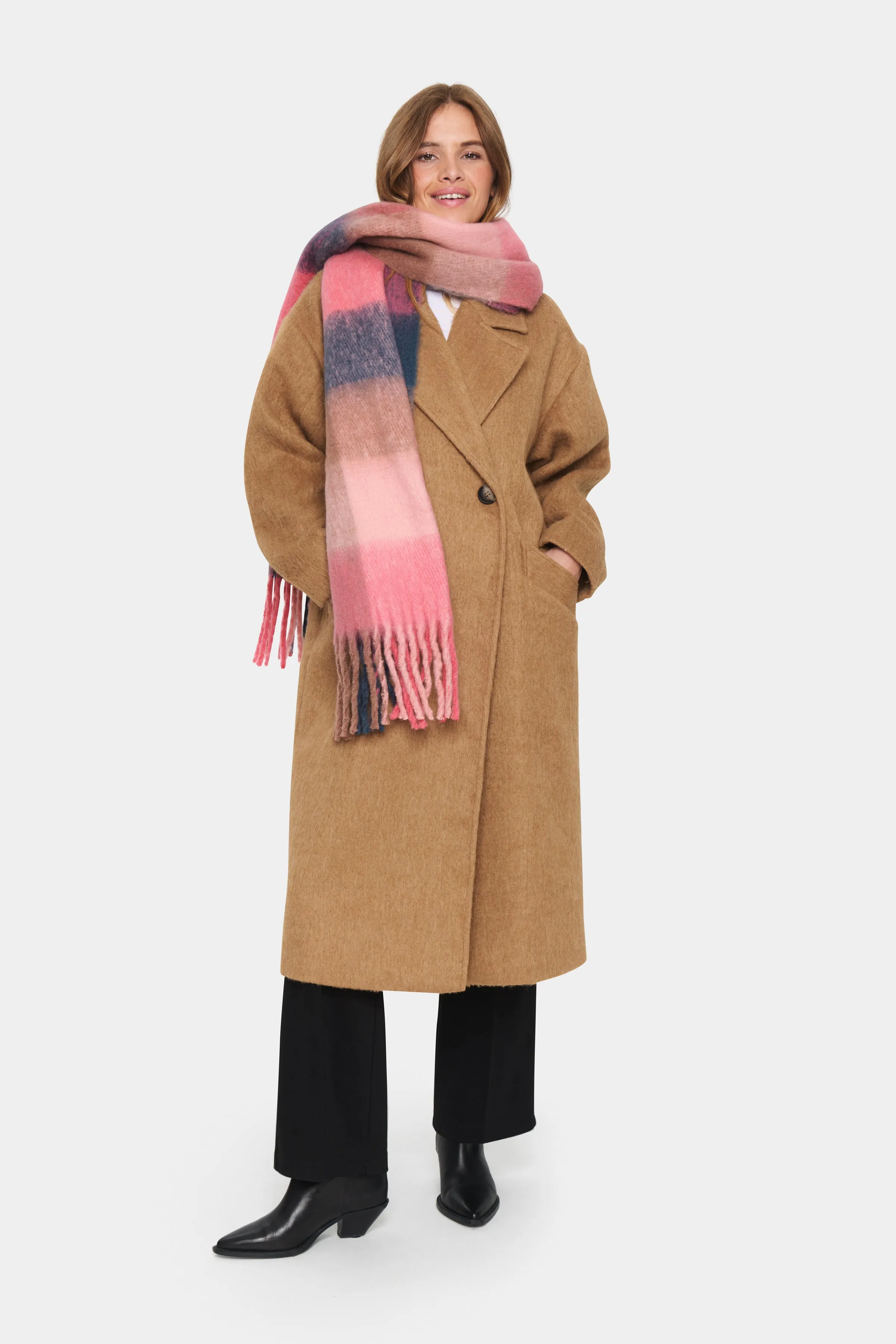 Saint Tropez Falberta Scarf in Pink Power