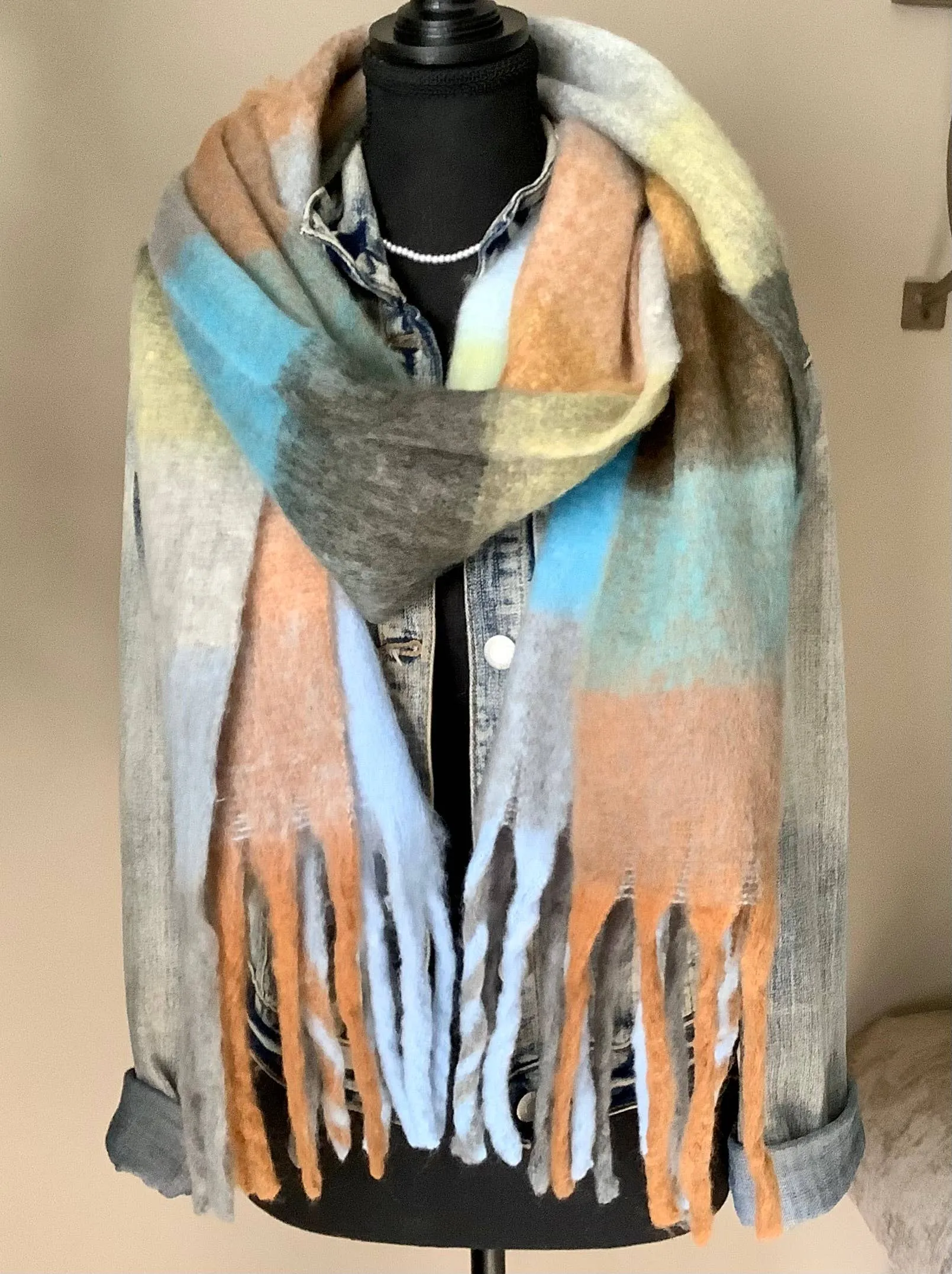 Scarf, long scarf, chunky scarf, tassel scarf, winter scarf