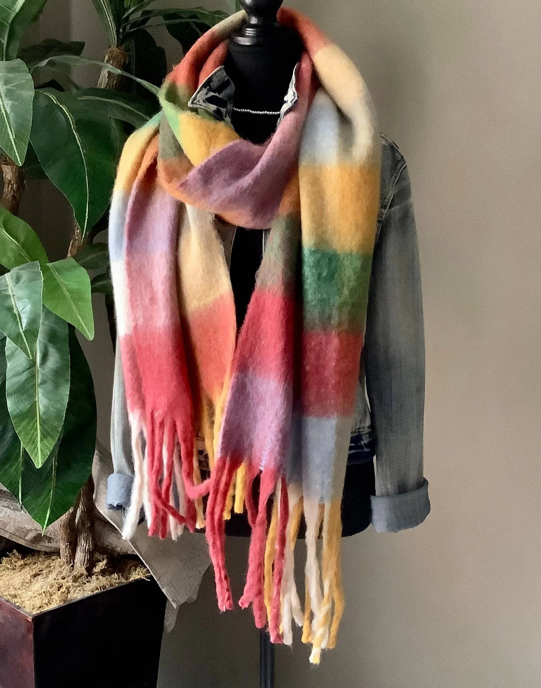 Scarf, long scarf, chunky scarf, winter scarf, tassel scarf