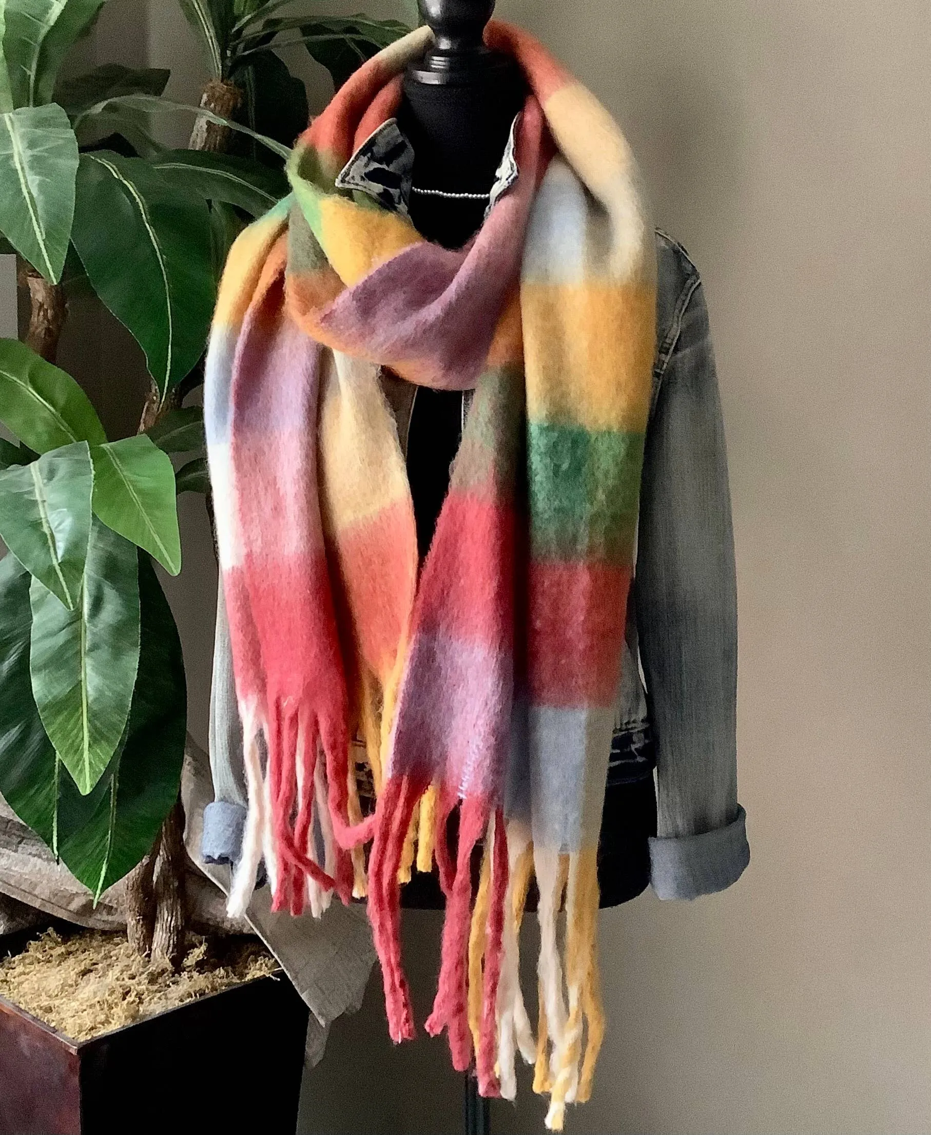 Scarf, long scarf, chunky scarf, winter scarf, tassel scarf