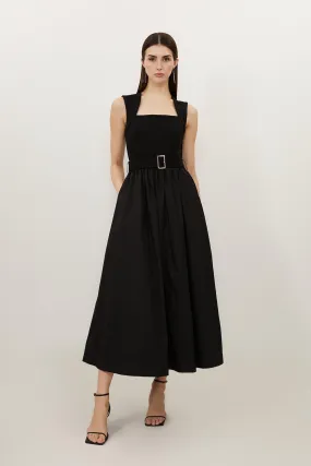 Scoop Neck Jersey Cotton Mix Maxi Dress | Karen Millen