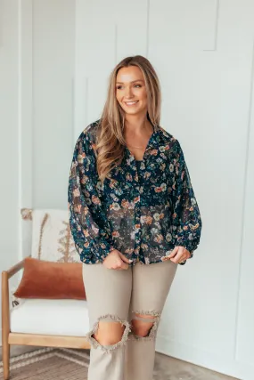 Sheer Floral Blouse