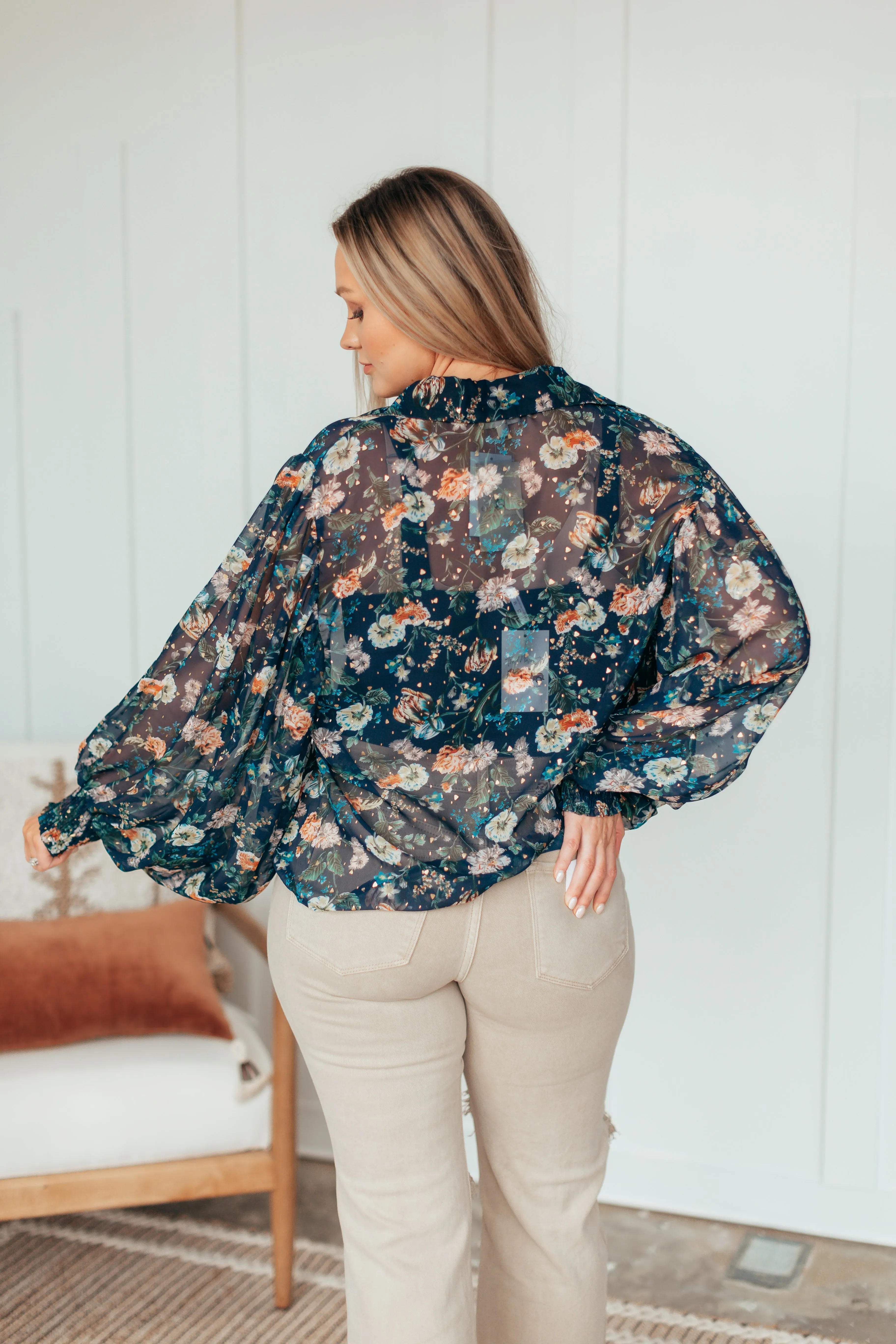 Sheer Floral Blouse