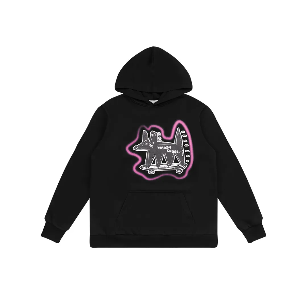 Skateboarding Dog Printed Hoodie