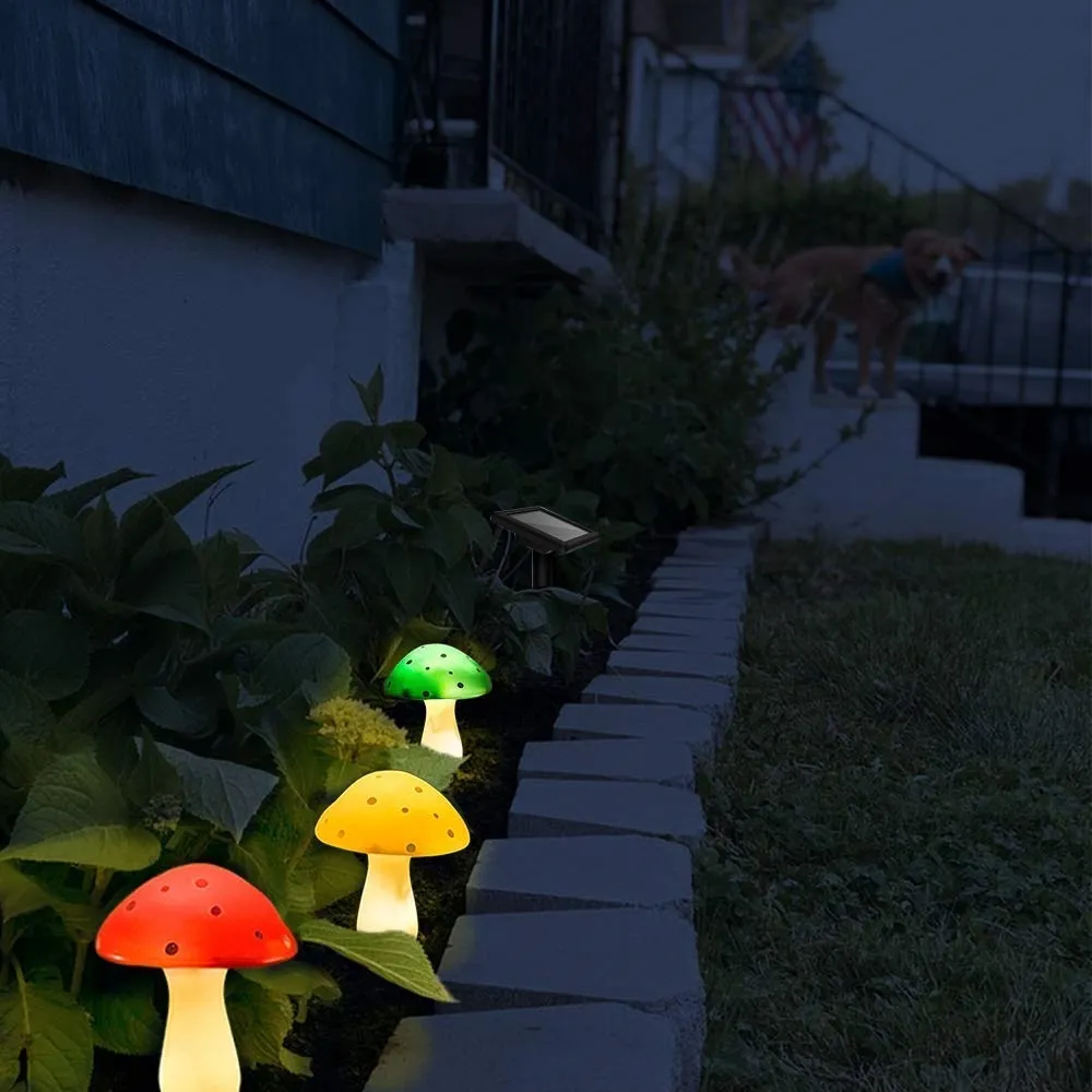 Solar Mushroom Light Garden Outdoor Decor 8 Modes Waterproof