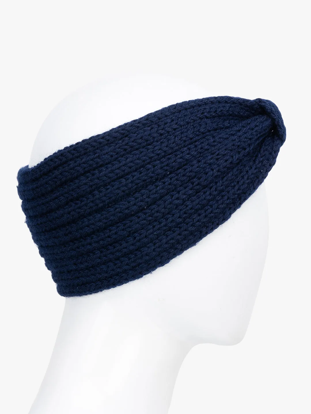 Solid Knitted Woolen Headband With Bow