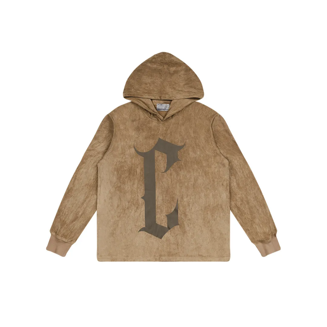 Suede Gothic Printed hoodie