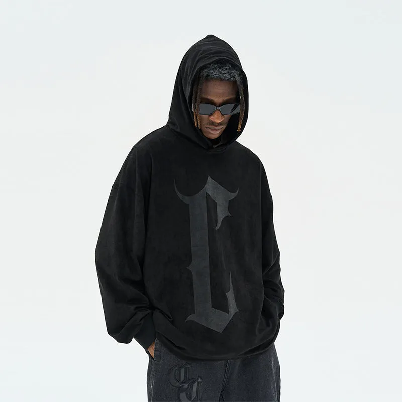 Suede Gothic Printed hoodie