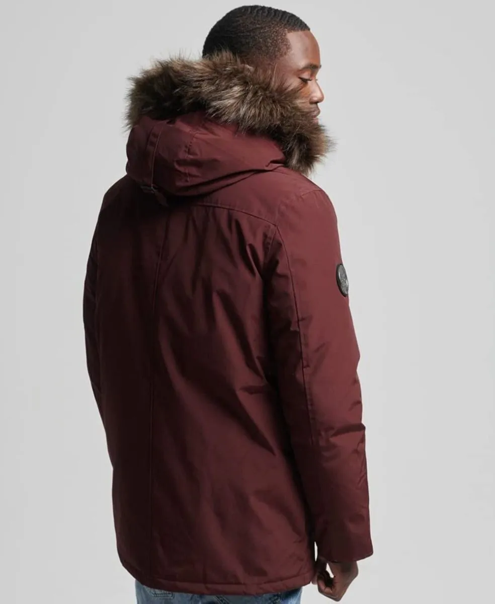 Superdry Hooded Rookie Down Jacket Albarn Clay Burgundy