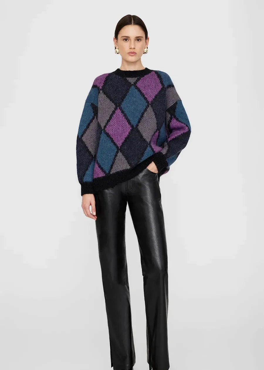 SYDNEY CREW SWEATER MULTI DIAMOND - ANINE BING