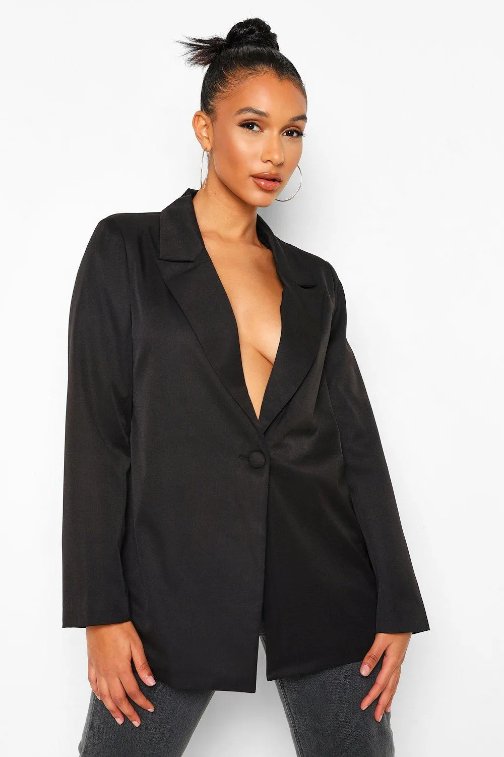 Tailored Self Button Blazer