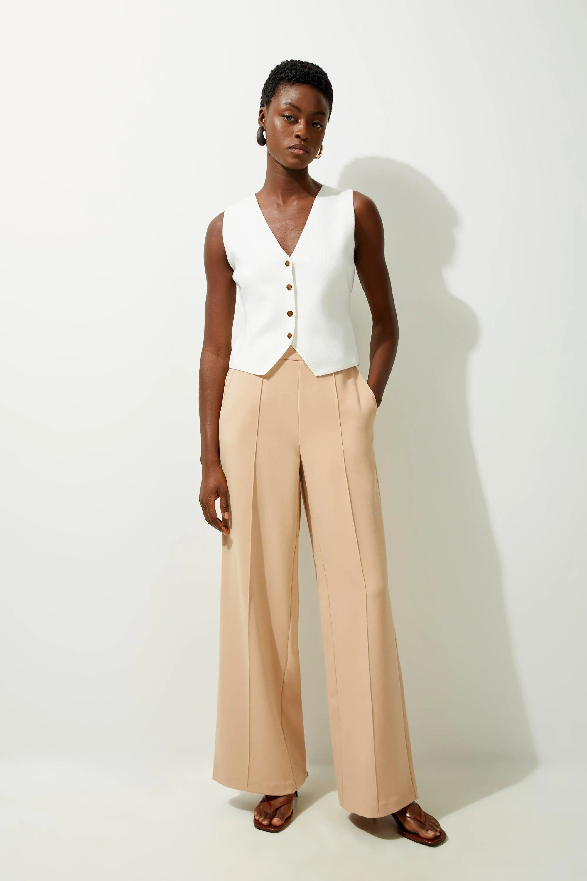 Tailored Wide Leg Trousers | Karen Millen