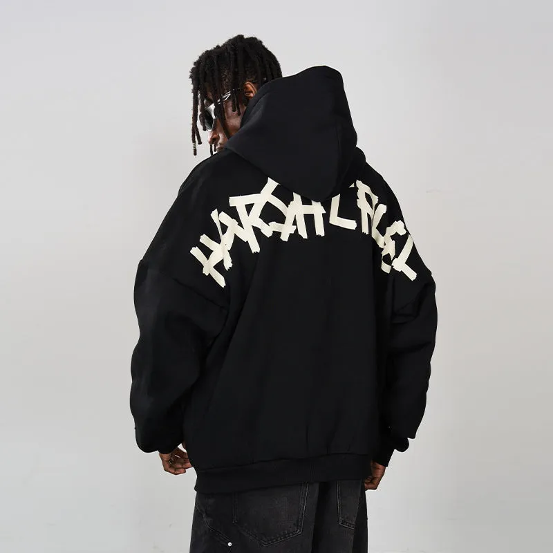 Taped Logo Printed Hoodie