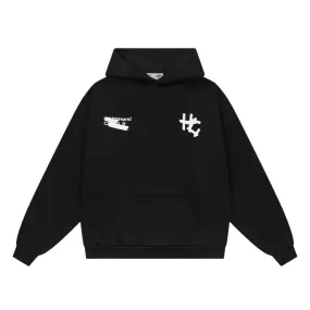 Taped Logo Printed Hoodie