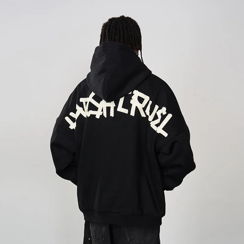 Taped Logo Printed Hoodie