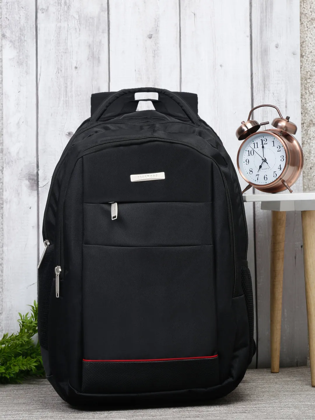 Teakwood Genuine Polyester Backpack - Black