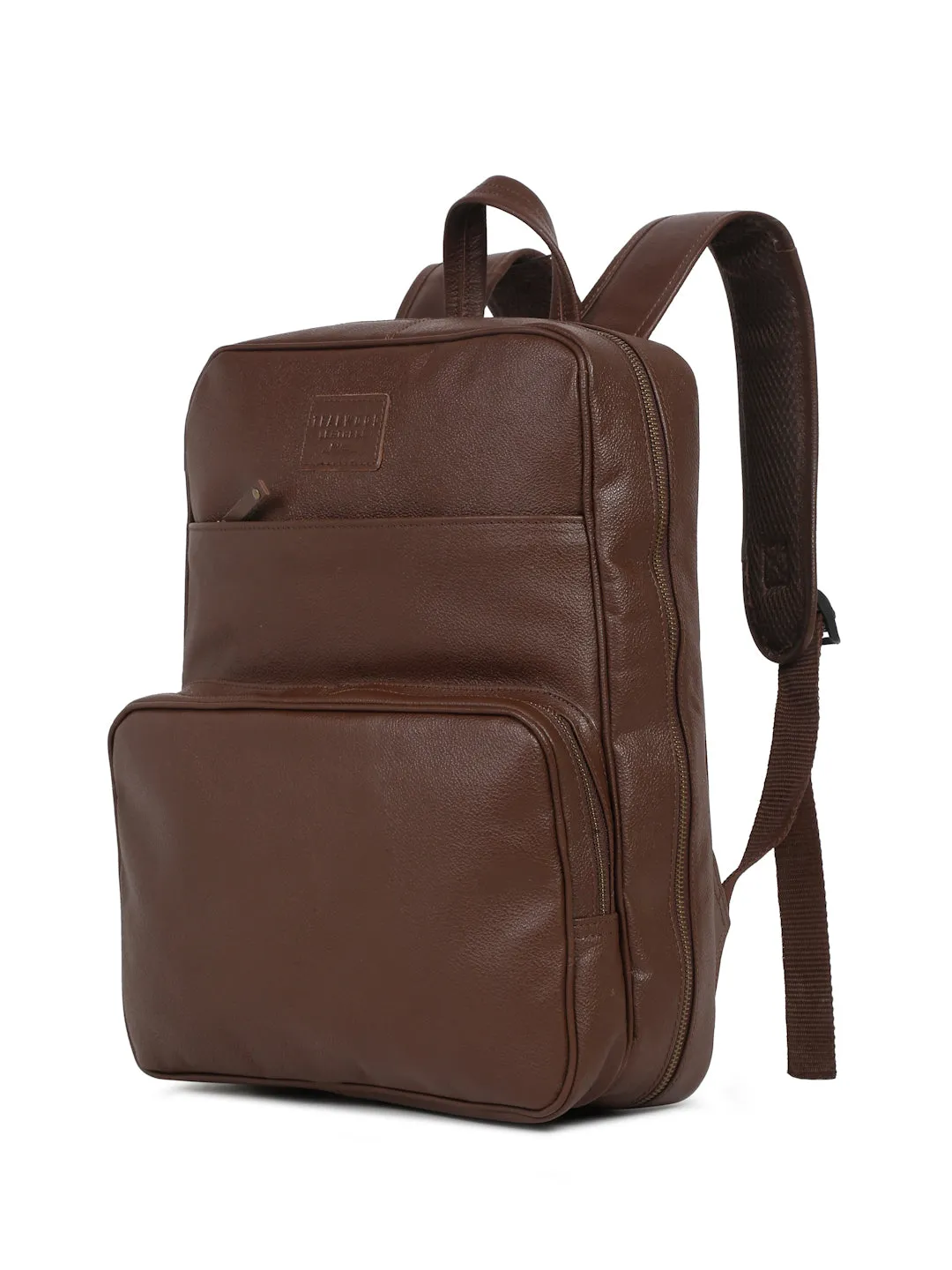 Teakwood Leather Mens's Brown solid Backpack