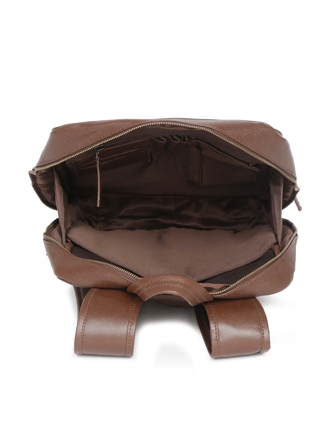 Teakwood Leather Mens's Brown solid Backpack