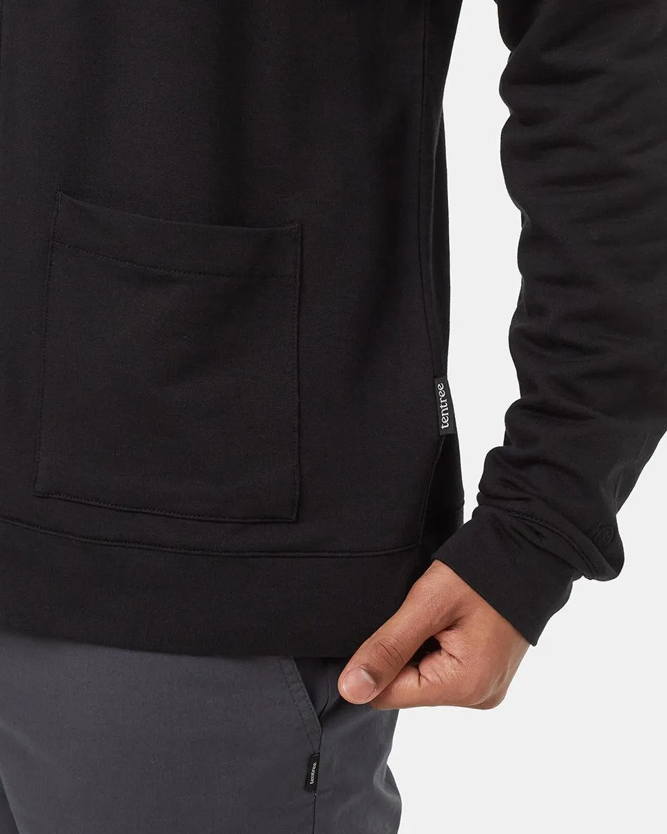 Tentree Soft Terry Light Button Front Cardigan In Meteorite Black