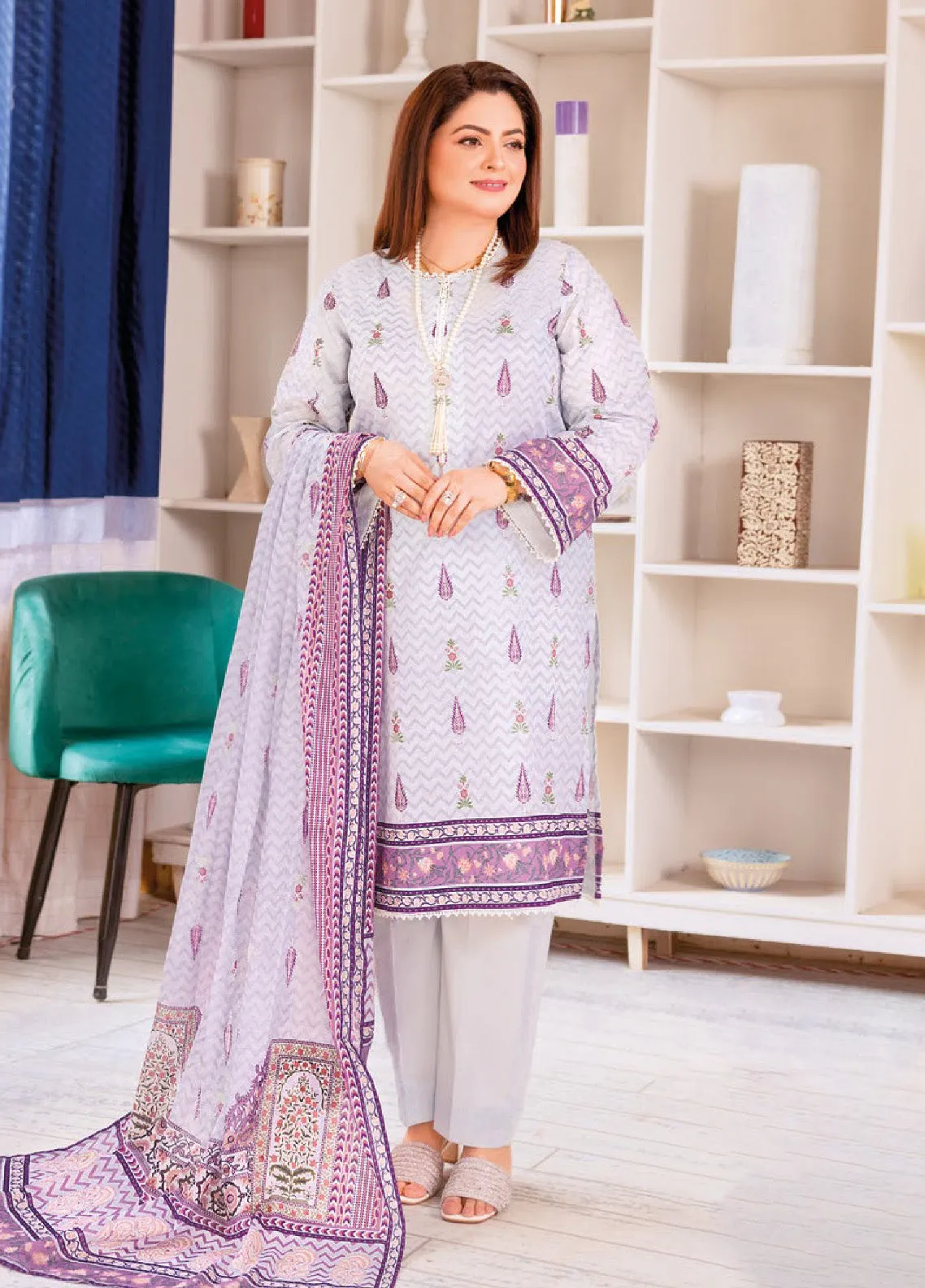 Tribute To Mothers By Gul Ahmed Printed Lawn Unstitched 3 Piece Suit - GA24ML CL-42196 A