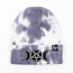 Triple Moon Grey Tie Dye Beanie