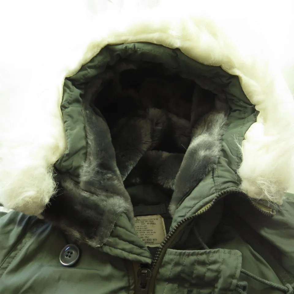 Vintage 80s N-3B Extreme Cold Weather Parka XXS Military NOS Deadstock Lancer