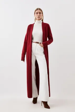 Viscose Blend Knit Maxi Belted Coatigan | Karen Millen