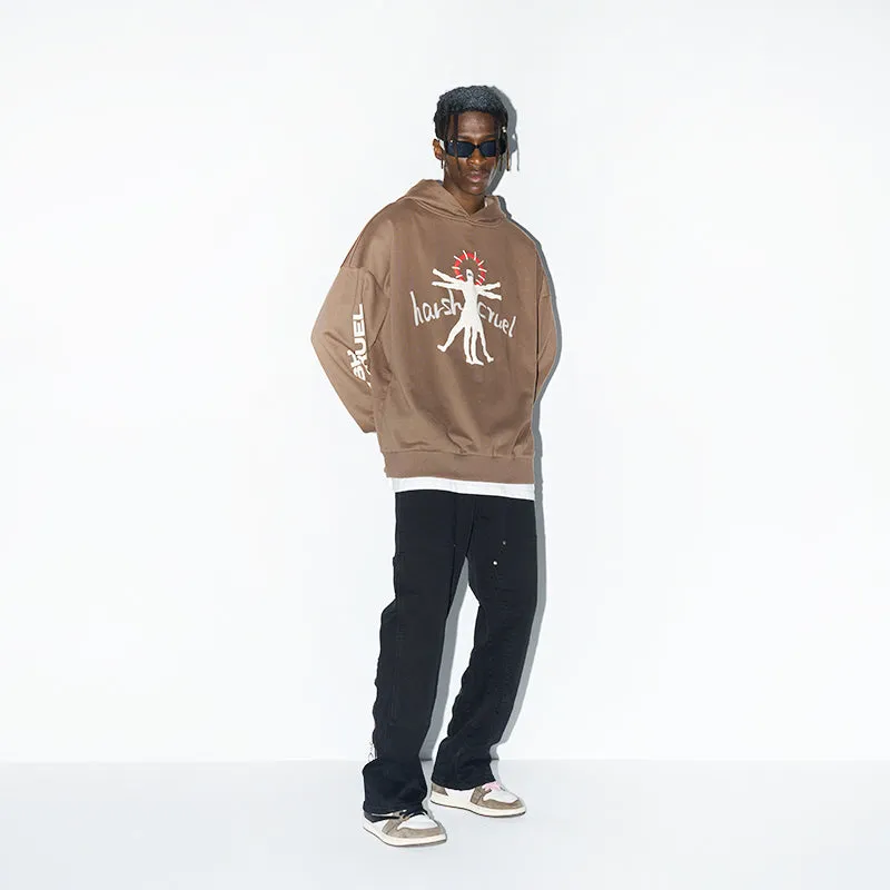 Vitruvian Man Printed Hoodie