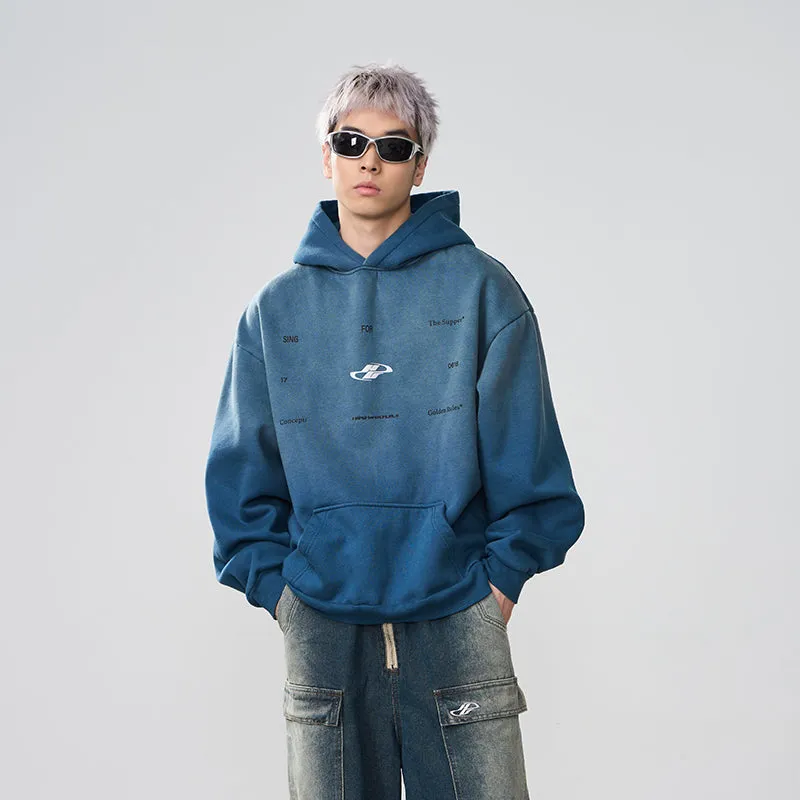 Washed Dynamic Logo Loose Hoodie