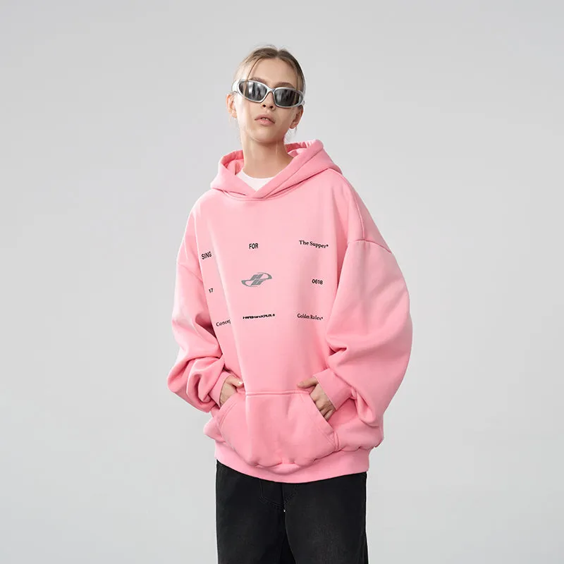 Washed Dynamic Logo Loose Hoodie