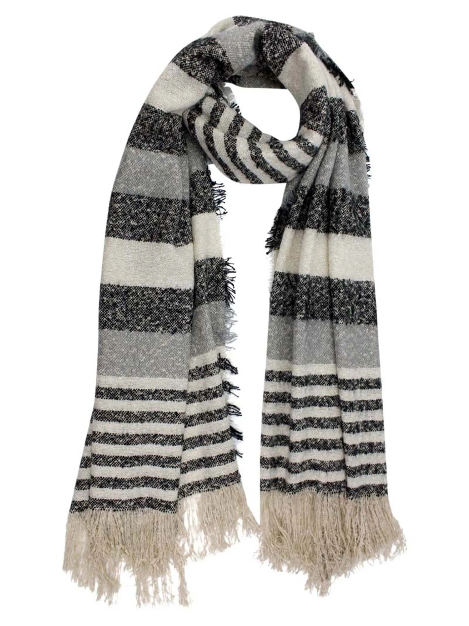 Winter Mix Knit Oblong Scarf Wrap