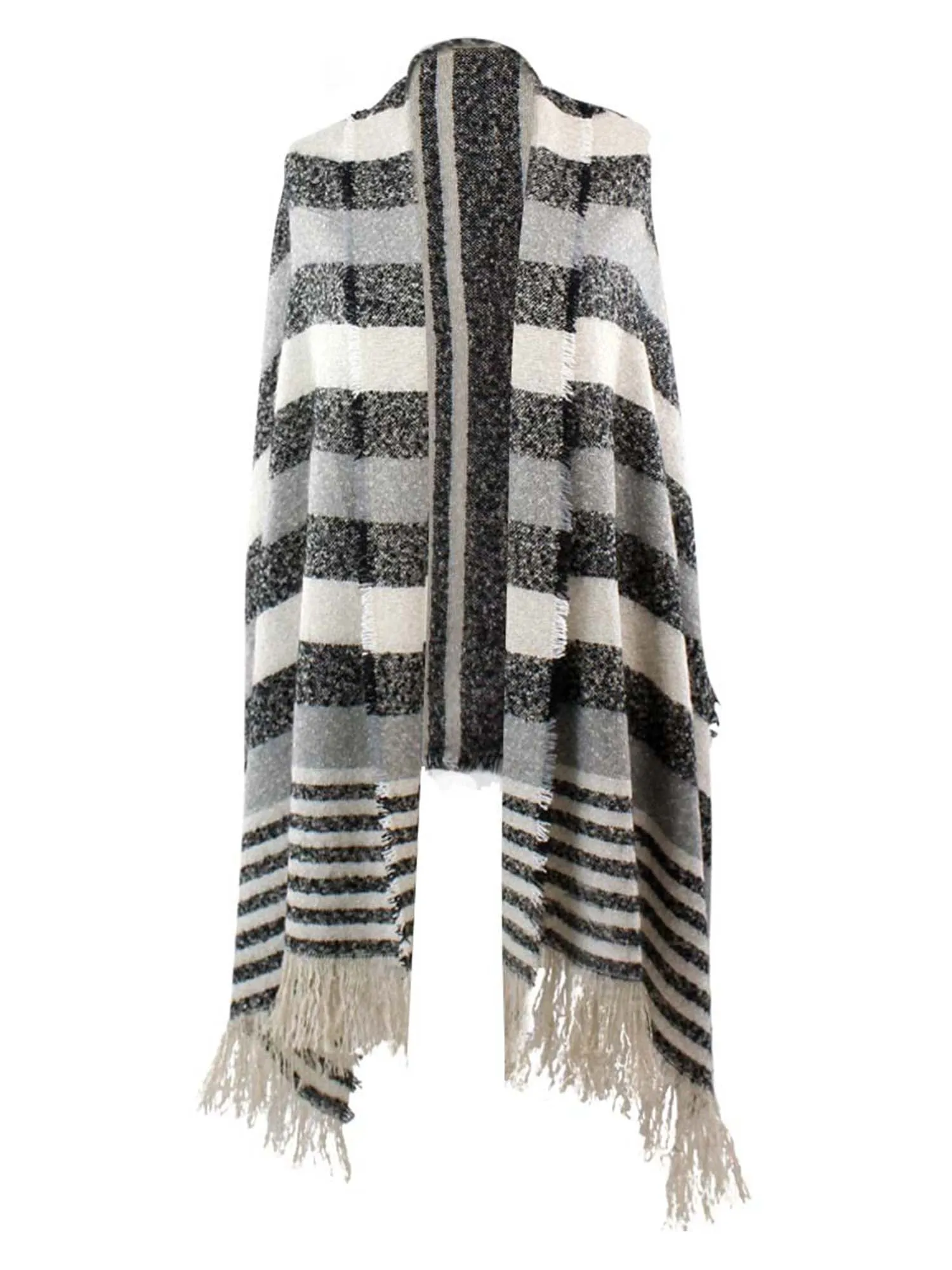 Winter Mix Knit Oblong Scarf Wrap