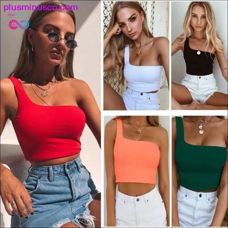 Women Sexy Cool Single One Shoulder Tank Tops Vest Bare