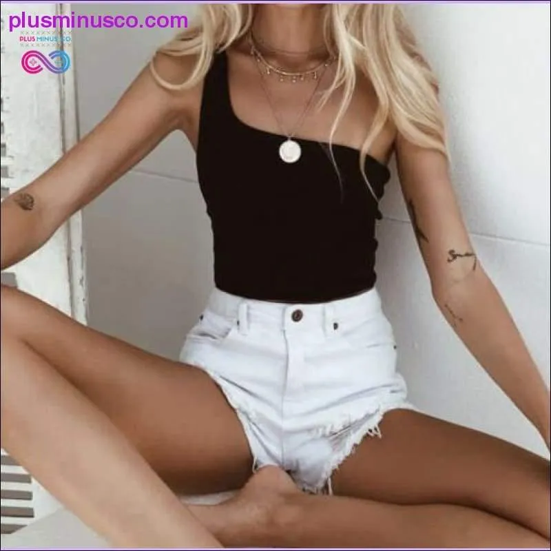 Women Sexy Cool Single One Shoulder Tank Tops Vest Bare