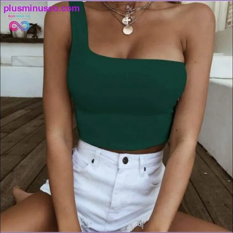 Women Sexy Cool Single One Shoulder Tank Tops Vest Bare