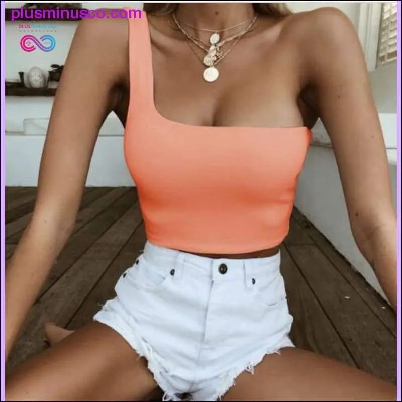 Women Sexy Cool Single One Shoulder Tank Tops Vest Bare