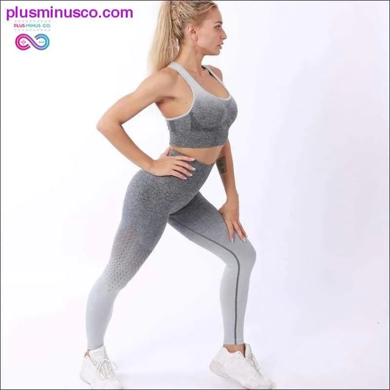 Women Sport Suit Fitness Female Yoga Set Ombre Push Up