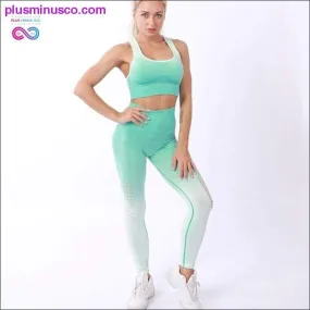 Women Sport Suit Fitness Female Yoga Set Ombre Push Up