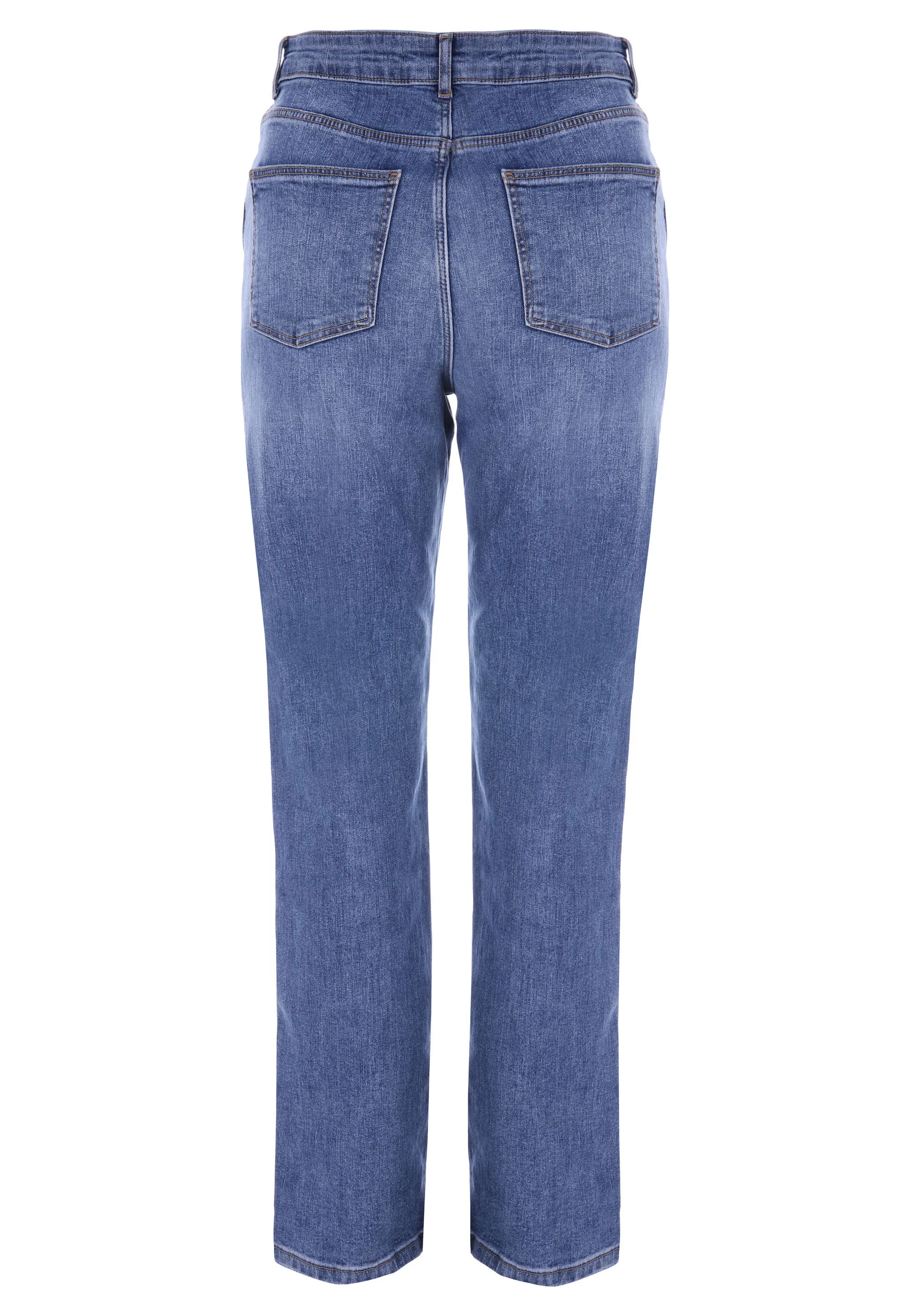 Womens Mid Blue Straight Leg Jeans