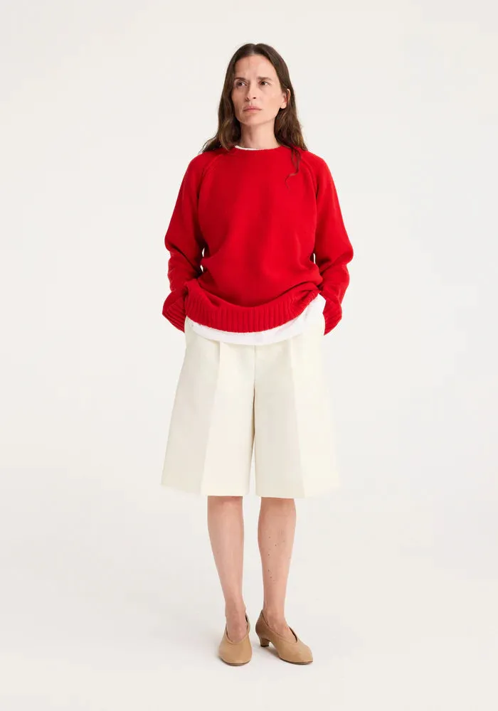 WOOL CASHMERE SWEATER BRIGHT RED - ROHE