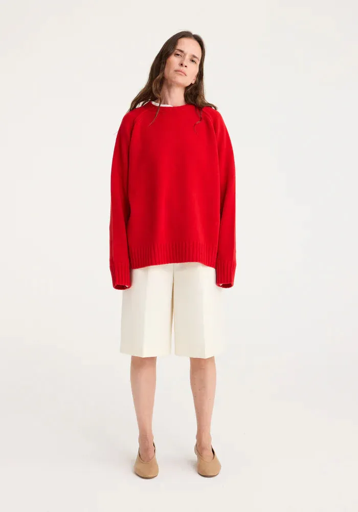 WOOL CASHMERE SWEATER BRIGHT RED - ROHE