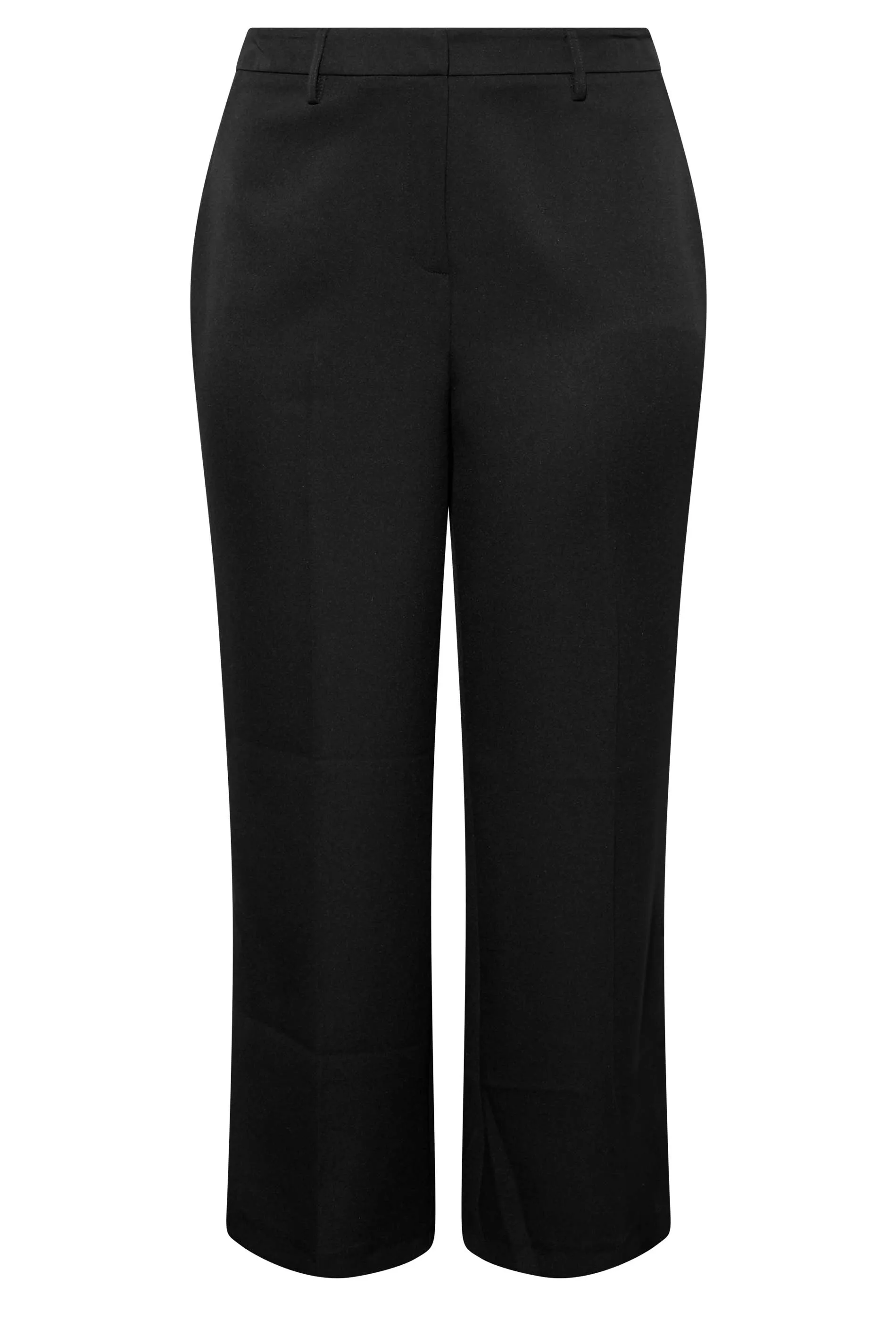 YOURS Curve Black Split Hem Flared Trousers